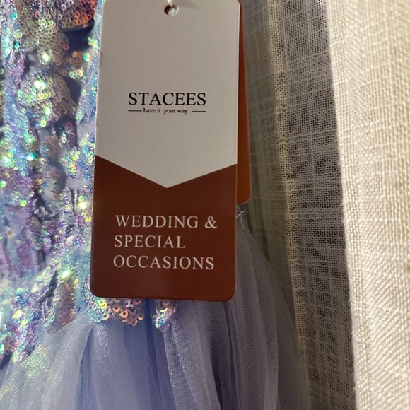 Stacees Lavender Sequined Prom Dress Size 0 New w/ Tags - Picture 5 of 10